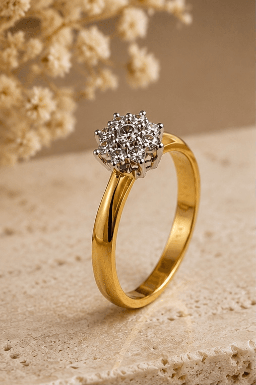 Cluster Solitaire Ring