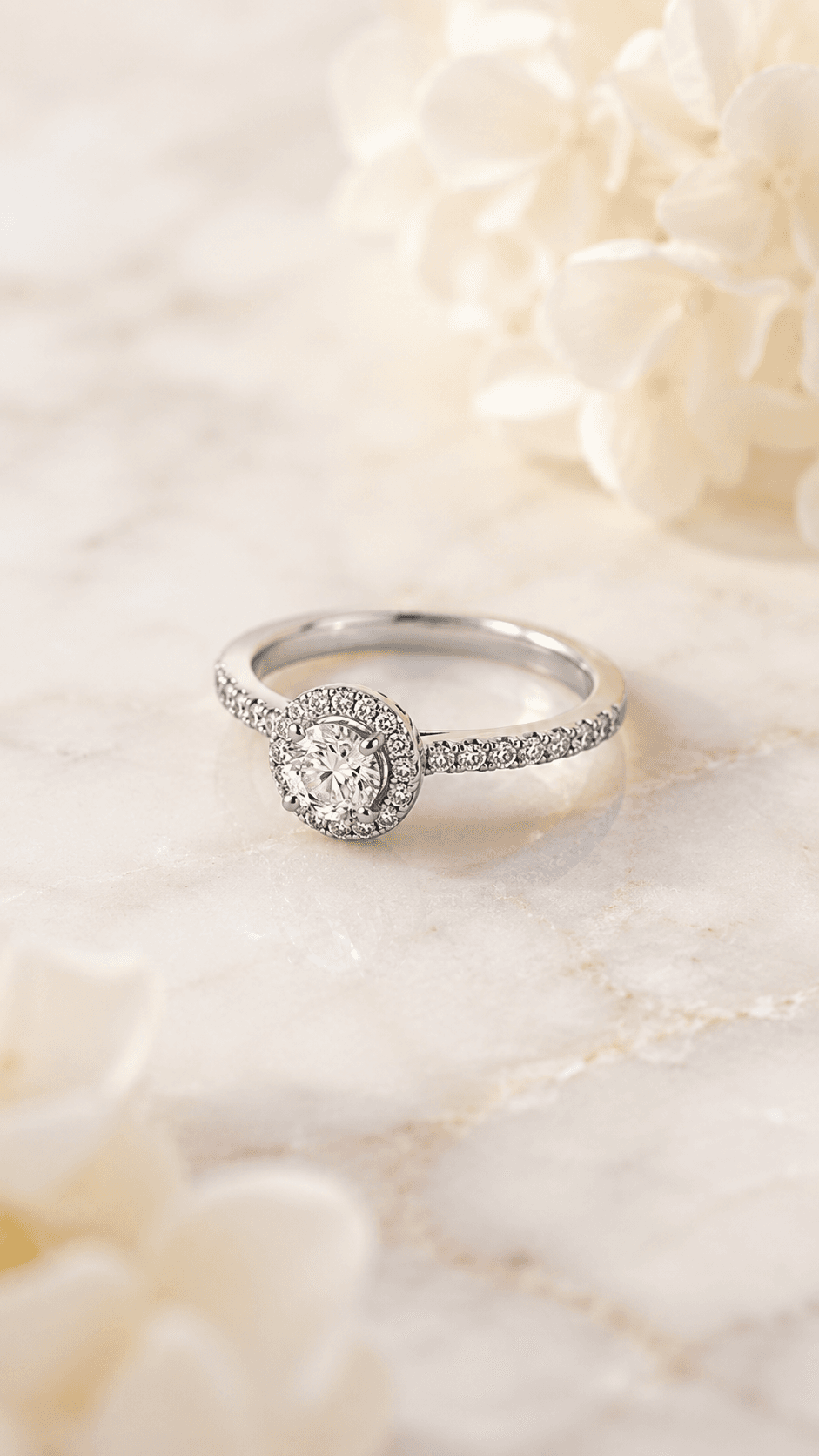 Cascade Solitaire Ring